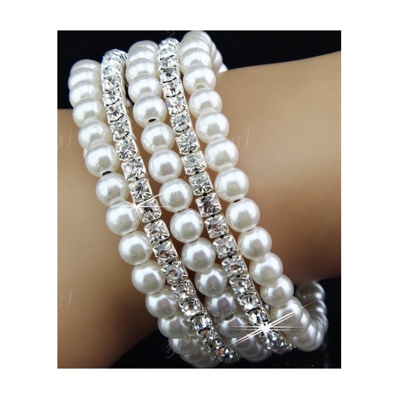 Bracelet strass & perles