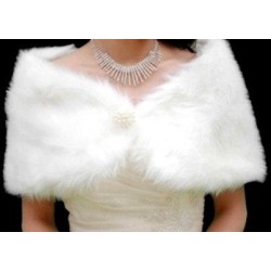 Boléro mariage en fausse fourrure